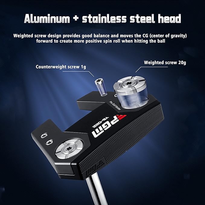PGM Golf Putter, Aircraft-Grade Aluminum, Ultra-Low Center of Gravity, High Tolerance Putter
