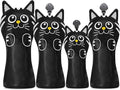 Golf Kitty Head Cover Golf Club White Leather Headcovers 1pc/4pcs Set Fits Driver Fairway Wood Hybrid Utility Putter Iron Wedge Headcover.