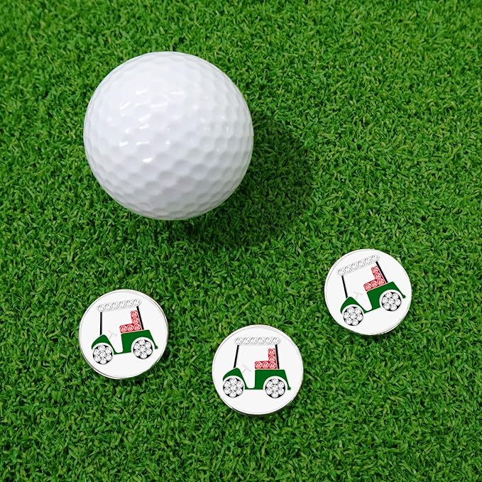 FINGER TEN Golf Ball Marker with Hat Clip Markers Assorted Patterns Value Gift Set Mark Golf Divot Tool Accessories for Men Women Kids