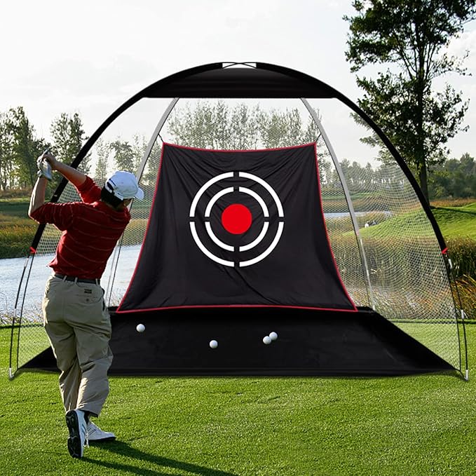 Golf Target Cloth - Heavy Duty Impact Screen for Golf Nets, Indoor/Outdoor Practice Hitting Training Aid with S-Hooks