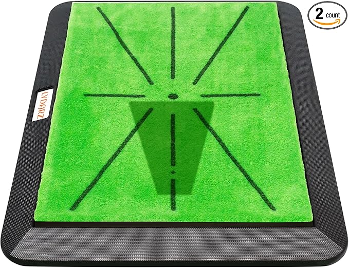 Golf Hitting Mat with Divot Board, Real-Time Swing Feedback Trainer, Indoor & Outdoor Chipping Practice Mat, Strike Training Aid, Turf Driving Impact Pad, Golf Accessories and Gifts for Men