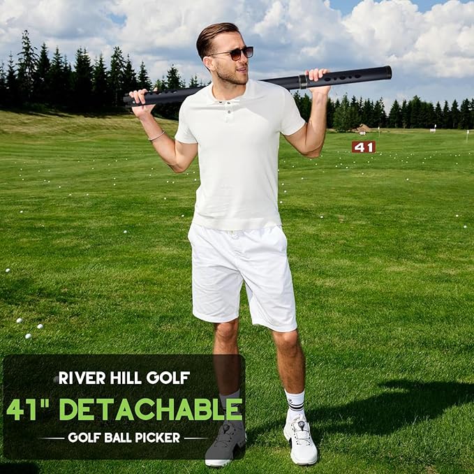 Golf Ball Retriever, Aluminum Alloy Picker Upper Tube, Golf Balls Shagger Grabber, Ball Collector, Pickup Tool Device for Men Women