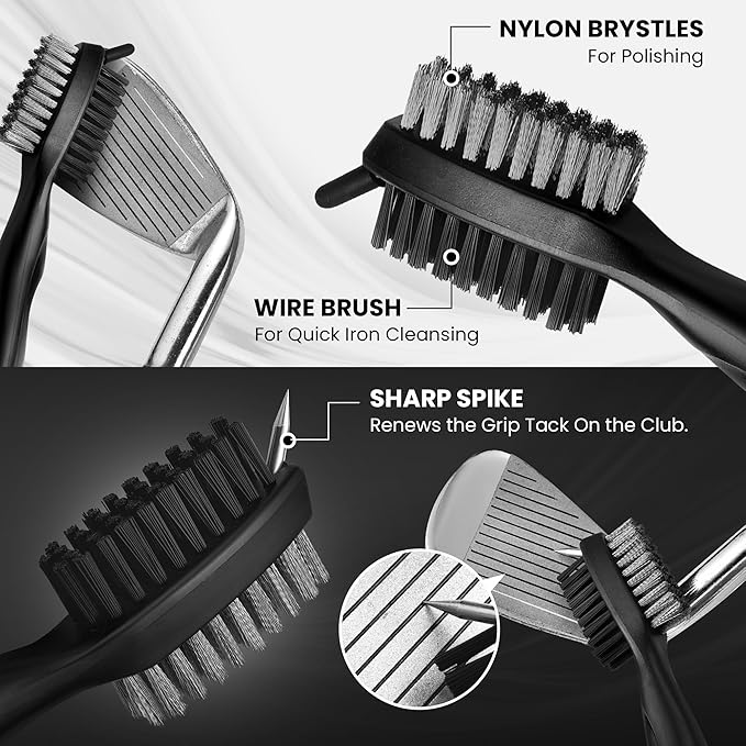 Golf Club Cleaning Kit - Includes a Groove Cleaner Tool with Golf Club Cleaner Brush, Towel and Golf Club Cleaner Spray