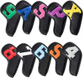 Golf 10pcs Thick Synthetic Leather Golf Iron Head Covers Set Headcover Fit All Brands Callaway Ping Taylormade Cobra Etc. Also Custom Name