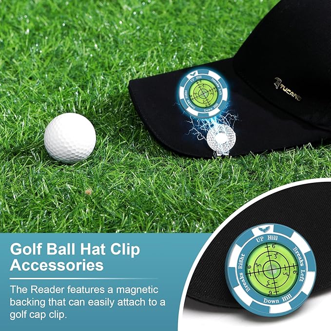 SlopeVision Pro Golf Green Reader with Hat Clip, Horizontal Bubble Level & Golf Ball Marker – High Precision Green Reading Aid, Ideal Golf Gift for Men & Women
