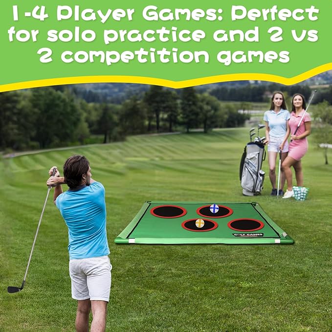 Golf Chipping Game for Outdoor Indoor: Backyard Golf Games for Kids & Adults , Golf Gifts for Men,Golfer, Golf Set with 20 Sticky Balls, Putting Mat, Putter & Carry Bag, Golf Simulators for Home