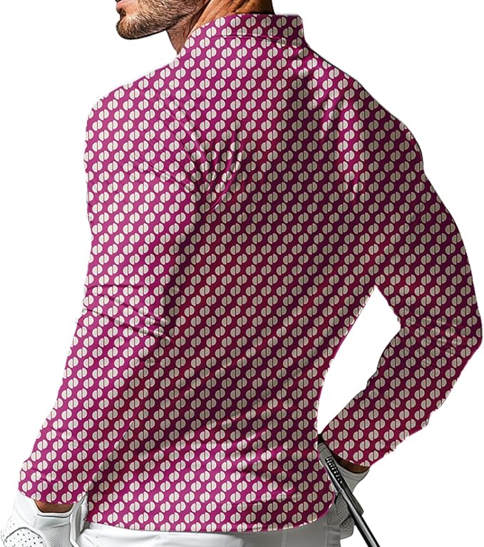 Men's Long Sleeve Golf Shirt Quick Dry 3 Button Work Fishing Outdoor Casual Collar Shirt