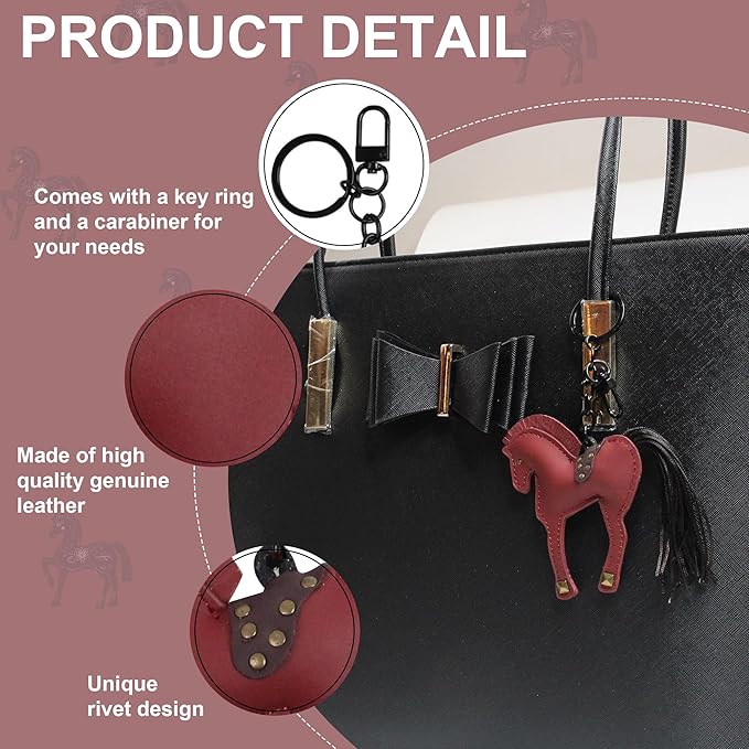 Horse Keychain, Hanging Charm Accessory for Purse, Bag and Backpacks Pony Key Chain for Women