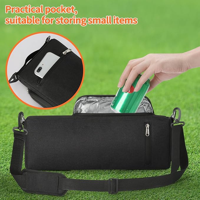 Golf Cooler Bag for Men Women, Small Soft Insulated Beer Cooler Holds 6 Pack of Cans or Two Wine Bottles, Portable Golf Accessories Cooler Sleeve for Camping Picnic Beach Outdoor