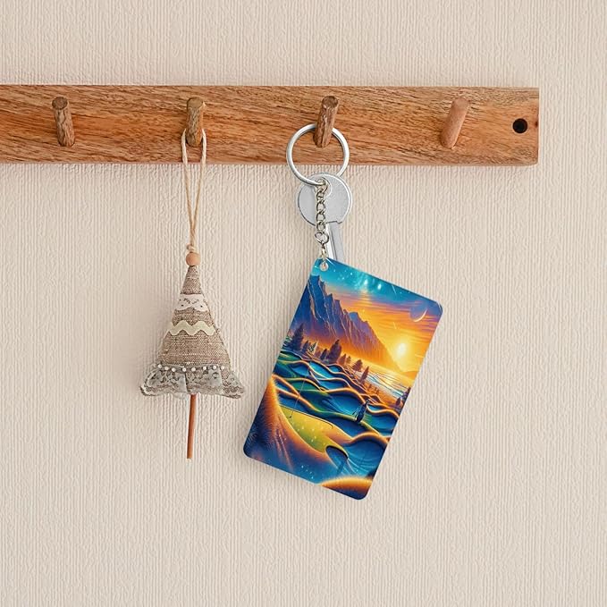 Keychain - Rectangular Acrylic Keychain Daily Key Ring Car Key Fob Holder 2X3 Inch