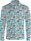Men's Long Sleeve Golf Shirt Quick Dry 3 Button Work Fishing Outdoor Casual Collar Shirt