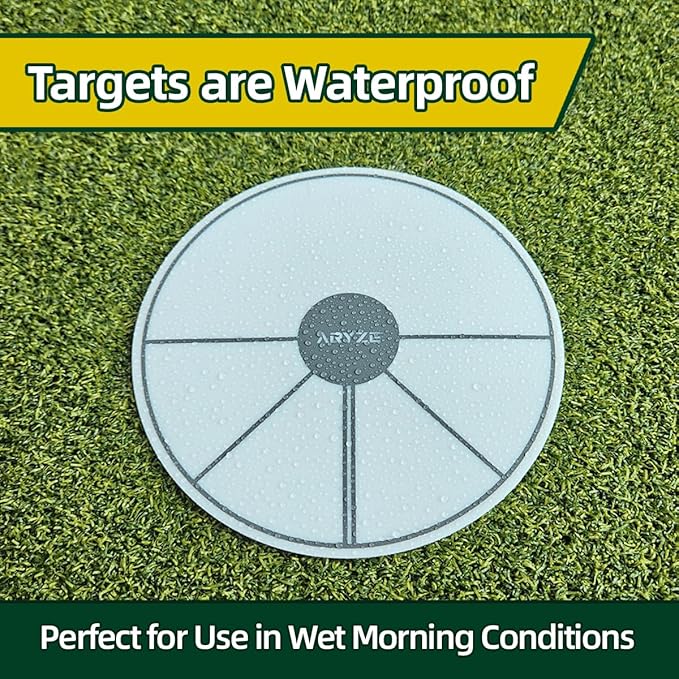 ARYZE 4 Pack Ghost Hole Putting Targets – Putting Training Aid, Official Size, Flat Disc for Putting & Chipping Practice, Indoor or Outdoor, Includes Carrying Case, Waterproof Material (White)