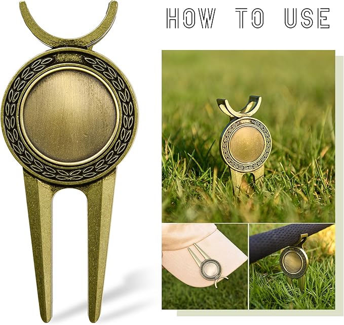 Mile High Life Golf Divot Repair Tool with Magnetic Golf Ball Marker, Golf Club Holder, Golf Gift for Golfer