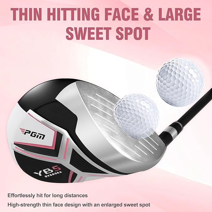 PGM 12/15 Pieces Women's Complete Golf Club Set – Full Set with 460cc Driver, Fairway Wood, Hybrid, Irons, Putter, Golf Stand Bag - Golf Clubs Women Right Handed