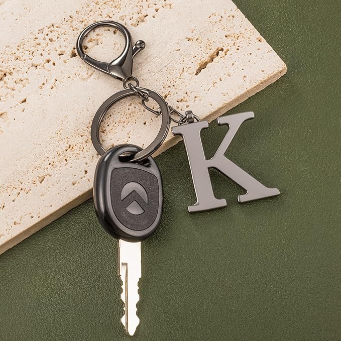 LAXPICOL Gold Letter A-Z Keychain for Women Bag Charms Purse Charms For Handbags Metal Alphabet Initial Letter Keychain