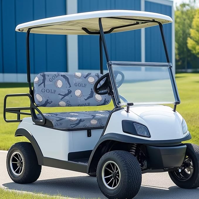 Golf Cart Seat Covers, Universal Fit & Nonskid Bottom Fits for Club Car 2 Person Seats Golf Carts