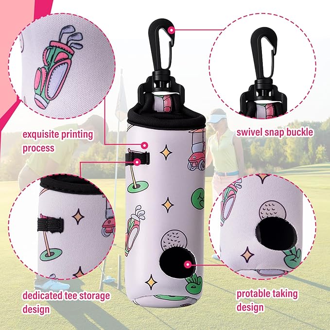 Liliful 12 Pcs Golf Accessories Kit, Include Golf Ball Bag with Hook Towel Tees Magnetic Ball Marker Divot Tool Cleaner Brush for Women Man Gifts