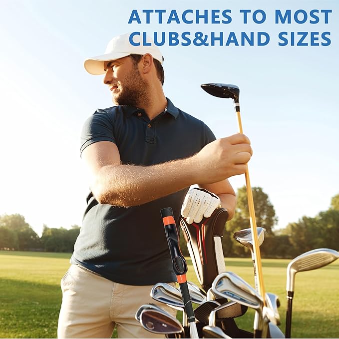 Golf Grip Trainer,Golf Club Grip Trainer Right Hand,Golf Grip Swing Training Aid for Golfer Proper Hand Position,Attaches to Most Golf Handles