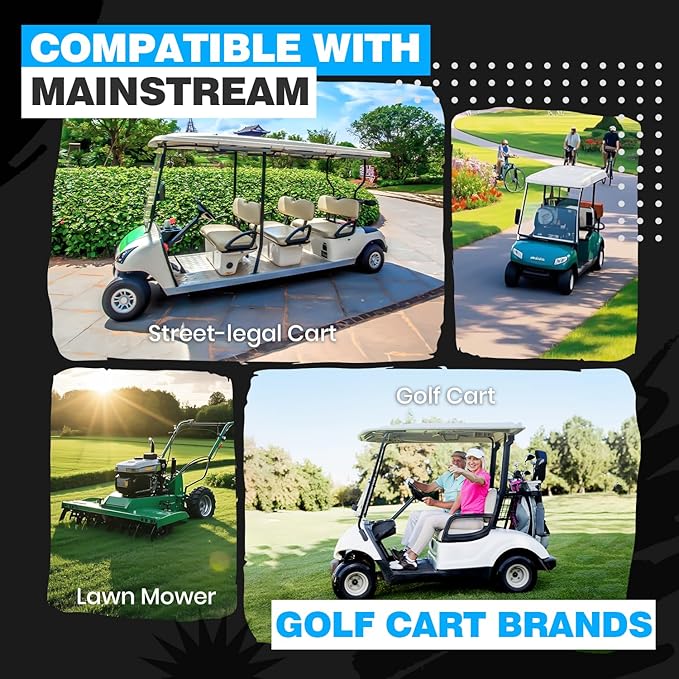48V 105Ah Narrow Lithium Golf Cart Battery, Built-in Smart 200A BMS, with Touch Monitor & APP, 4000+ Cycles LiFePO4 Battery, Max 10.24kW Power Output, 2C Discharge, Perfect for Golf Carts
