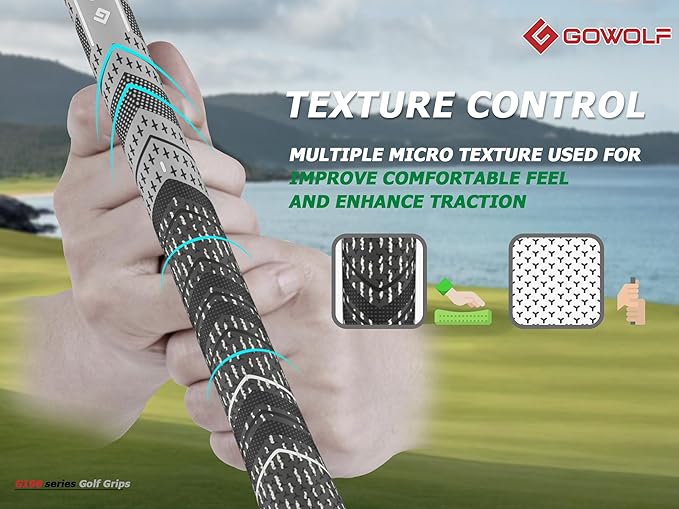 Gowolf Golf Grip Cord Rubber Multi-compound Golf Driver Irons Club Choose 13 Grips with 15pcs Tapes Or Full Kit choose one