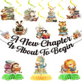 Book Baby Shower Decorations - 12PCS Book Themed Party Decorations A New Chapter Is About to Begin Baby Shower Banners Hanging Swirls Honeycomb Centerpieces Storybook Gender Reveal Supplies