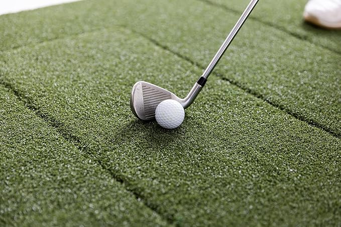 Beaver Tail Golf Simulator Mat with The Most Realistic Hitting Strip Insert for Joint Injury Prevention