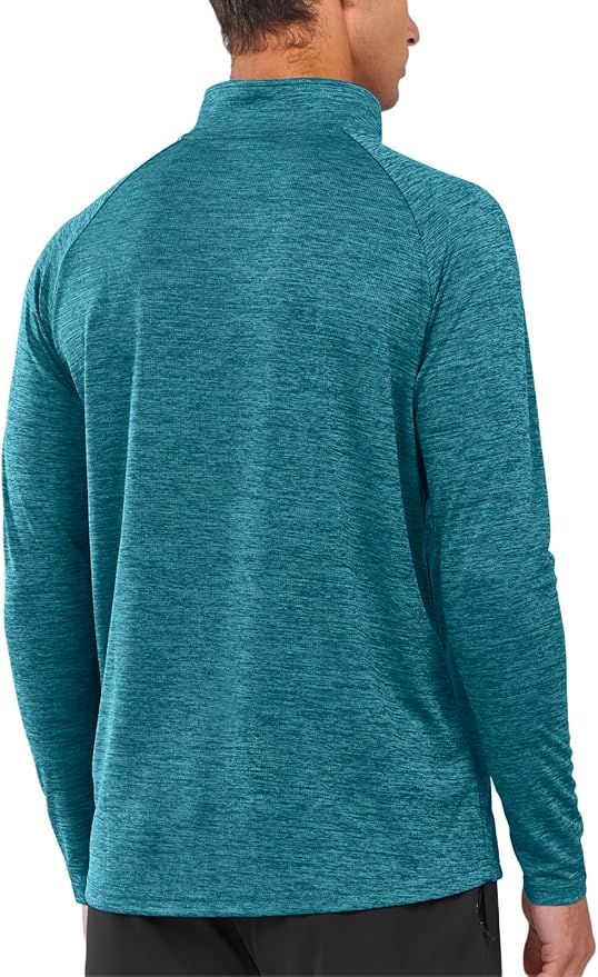 NORTHYARD Quarter Zip Pullover Men Running Shirt Long Sleeve Moisture Wicking Quick Dry Athletic Workout Shirts