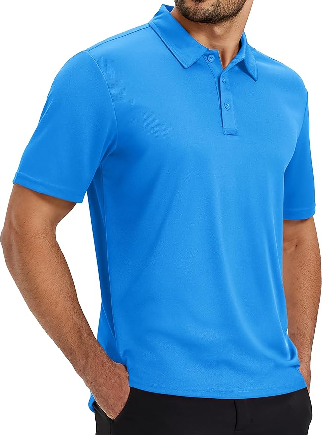 TACVASEN Mens Polo Shirts Short Sleeve Dry Fit Performance Breathable Golf Shirt with Collar Tennis Casual Business Work