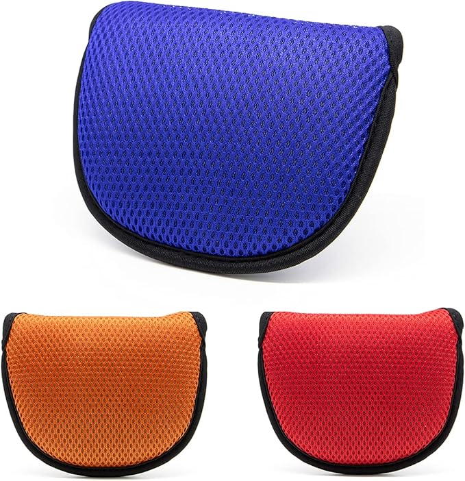 Golf Putter Cover,Mallet Putter Headcover Mesh Golf Putter Head Cover Golf Head Covers with Magic Tape for Heel Shaft RH LH fits Odyssey Works Stroke Lab,Scotty Cameron