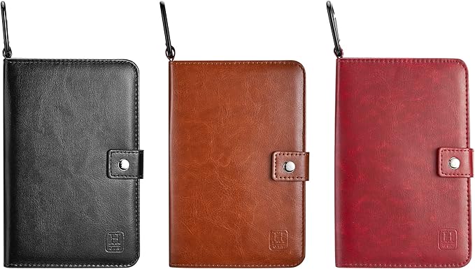 Handy Picks Golf Scorecard Holder n Yardage Book Cover in Genuine Leather - Divot Repair Tool, Ball Marker, Golf Tees, Pencil n Scorecards, Scorer Included, Gift for Golfers