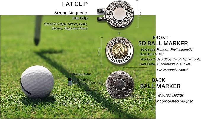 Funny Golf Ball Marker + Premium Magnetic Hat Clip | Unique Gift for Men & Women Golfers | Hilarious Golf Accessory for Any Golfer | NEW Designs!