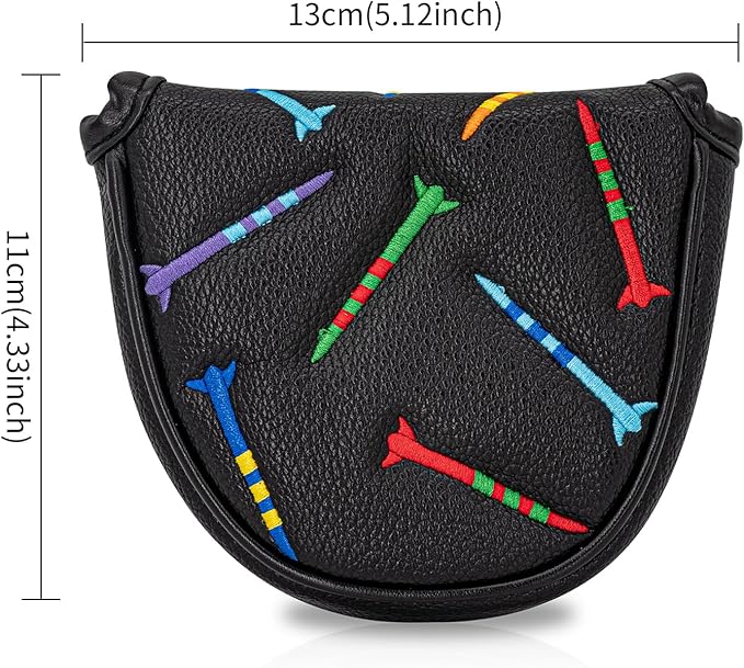 Colorful Nails Style Golf Half Mallet Putter Cover Headcover, Golf Putter Club Cover Magnetic Golf Head Covers Headcovers Club Protective Equipment