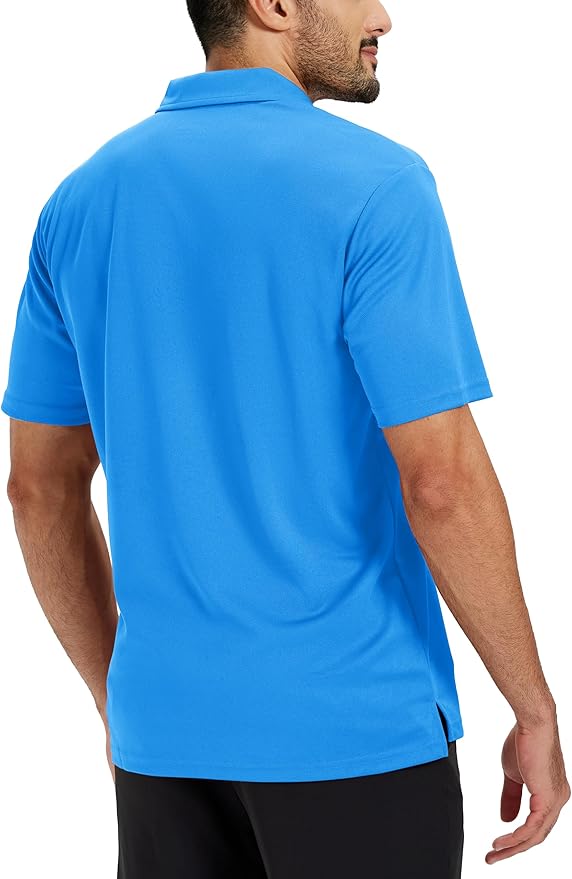 TACVASEN Mens Polo Shirts Short Sleeve Dry Fit Performance Breathable Golf Shirt with Collar Tennis Casual Business Work