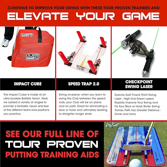 Genuine EyeLine Golf Alignment Putting Mirror - Top Training Aid on The PGA Tour - See Rapid Improvement - Helps Beginner, Junior, and Scratch Golfers