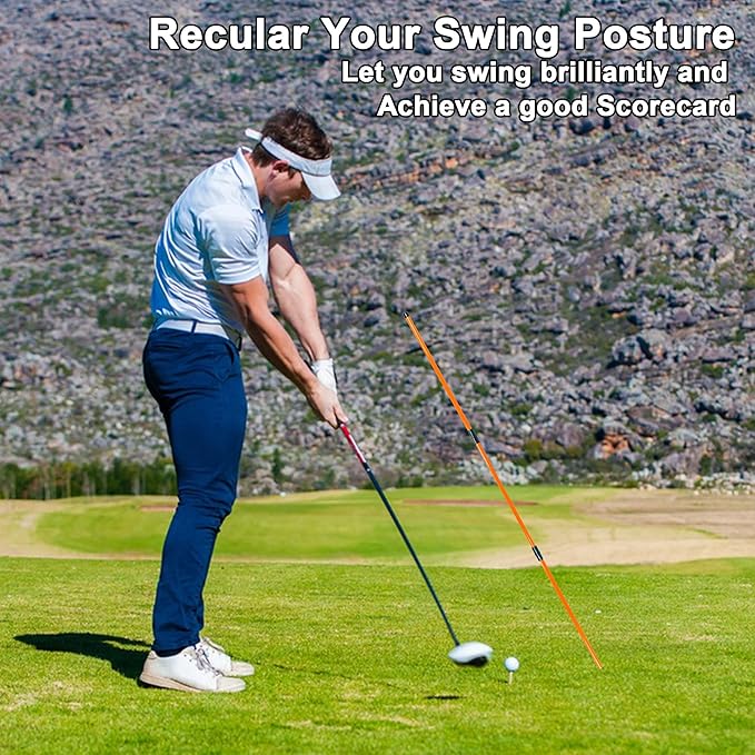 Golf Alignment Sticks 48" Collapsible Alignment Rods Golf Training Aid for Aiming, Putting, Swing Trainer, Golf Training Stick 2 Pack with Clear Tube Case