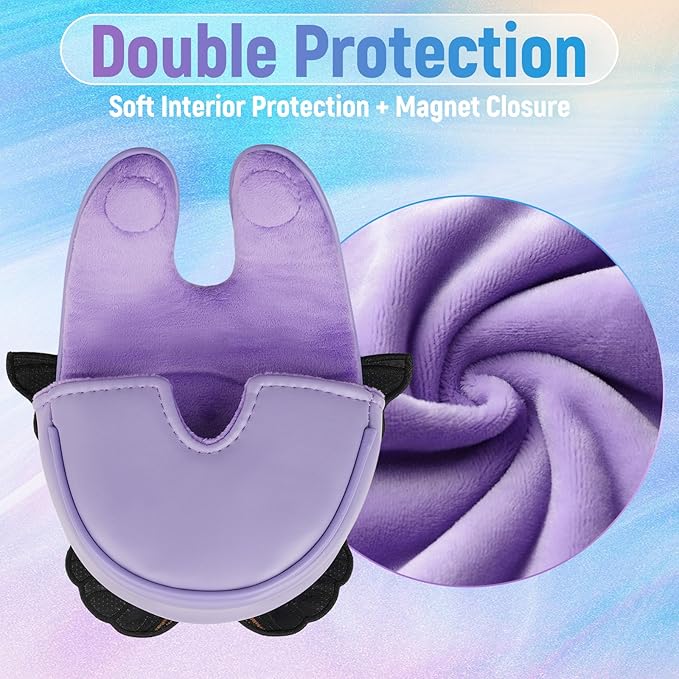 Funny Golf Head Covers, Putter Cover for OZ1 MEZZ 1 MEZZ1 MAX Putters, Center Shaft Mallet Putter Cover with Magnetic Closure, Three-Dimensional Butterfly Design and PU Leather Material