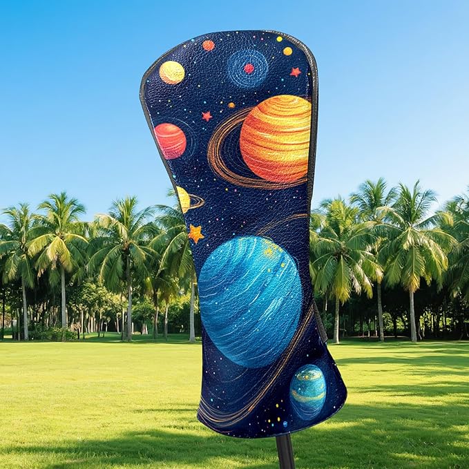 Golf Club Covers PU Leather Waterproof Golf Club Head Covers for Fairway Woods and Driver White Fishbone Pattern Driver Cover Suitable for Most Brands
