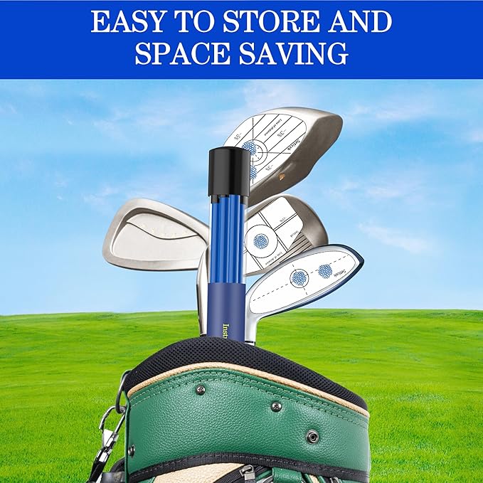 Golf Alignment Sticks 2 Pack,Upgraded 48" Collapsible Alignment Stick Golf Training Aid for Aiming, Putting, Swing Trainer, Golf Training Sticks with Clear Tube Case