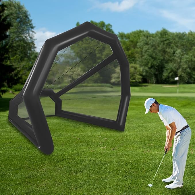 Golf Practice Hitting Net, 11.48x9.84x 9.84 FT Golf Hitting Nets, Large Inflatable Golf Practice Net Cage for Indoor Outdoor Backyard Driving Range for Golfers