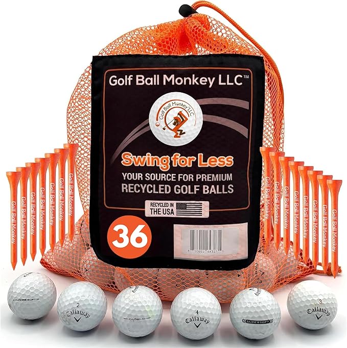 Golf Ball Monkey Cheap Recycled for Callaway Golf Balls Mix for Callaway Supersoft Golfballs, Superfast, Superhot, Warbirds, Diablo, Hex Tour Soft & More
