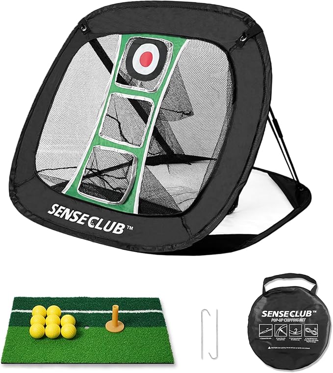 Foldable Chipping Net & Floating Green, Indoor Golf Practice Chipping Target, Backyard Golf Game & Gifts