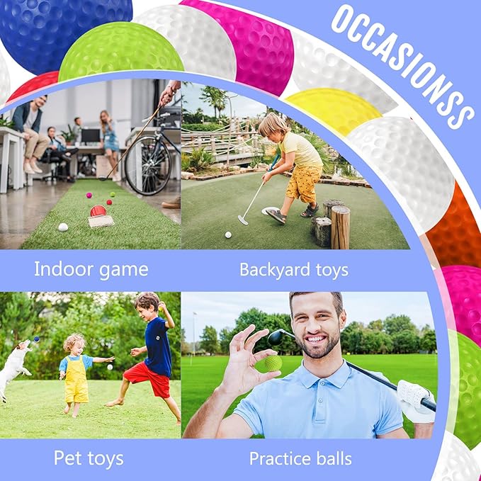 Junkin 24 Pcs Foam Golf Practice Balls Realistic Feel and Flight Training Sport Balls Elastic Soft Foam Golf Balls for Indoor or Outdoor Backyard Training