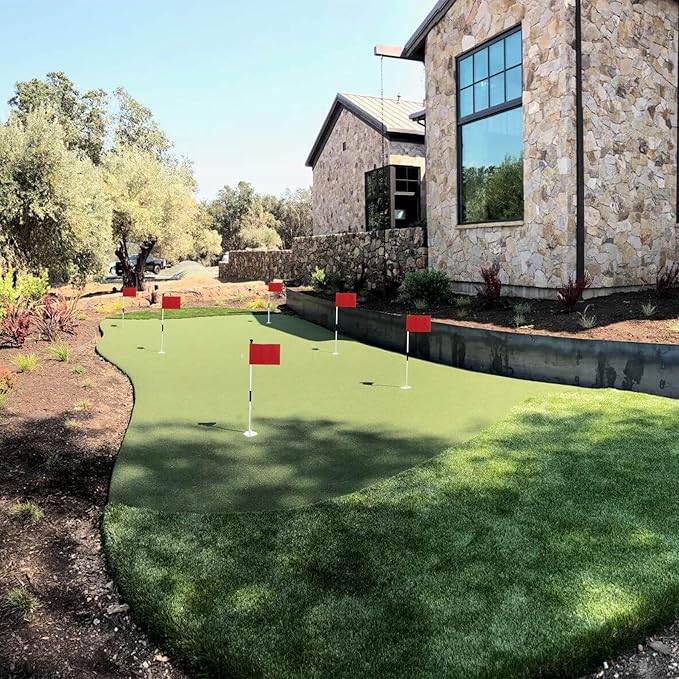 KINGTOP Solid Golf Flag All 8x6 Inch - 420D Nylon, Tube Inserted - Mini Putting Green Flags for Backyard Practice