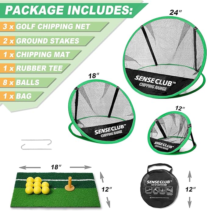Foldable Chipping Net & Floating Green, Indoor Golf Practice Chipping Target, Backyard Golf Game & Gifts