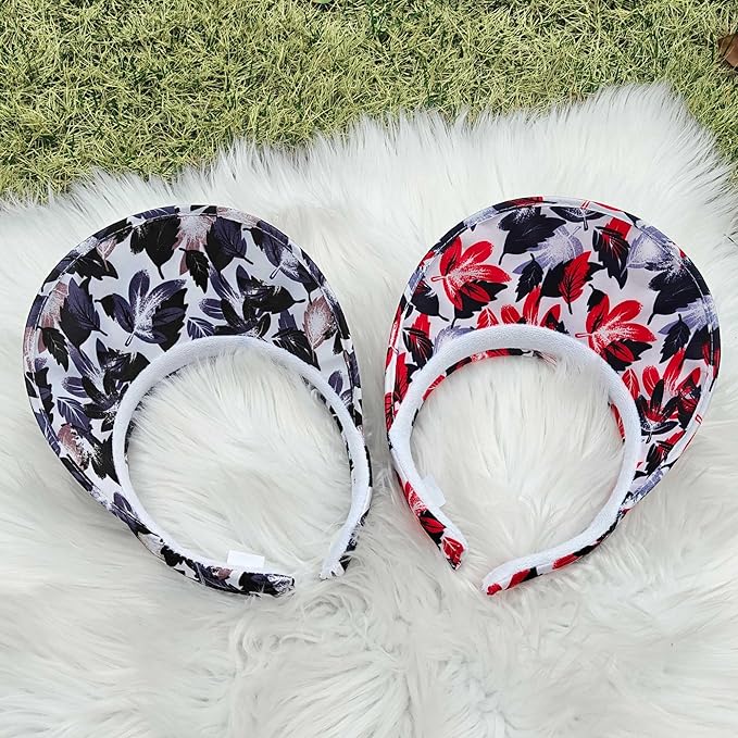 2 Pack Sun Visor Hats Women Men Clip On Wide Brim Visors Hat Outdoor Sports Golf Beach Travel Tennis Caps