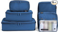 6 Set Compression Packing Cubes for Travel, Large Medium Small Luggage Organizers, Storage Bags for Clothes and Essentials (6 Pack, Dark Blue)