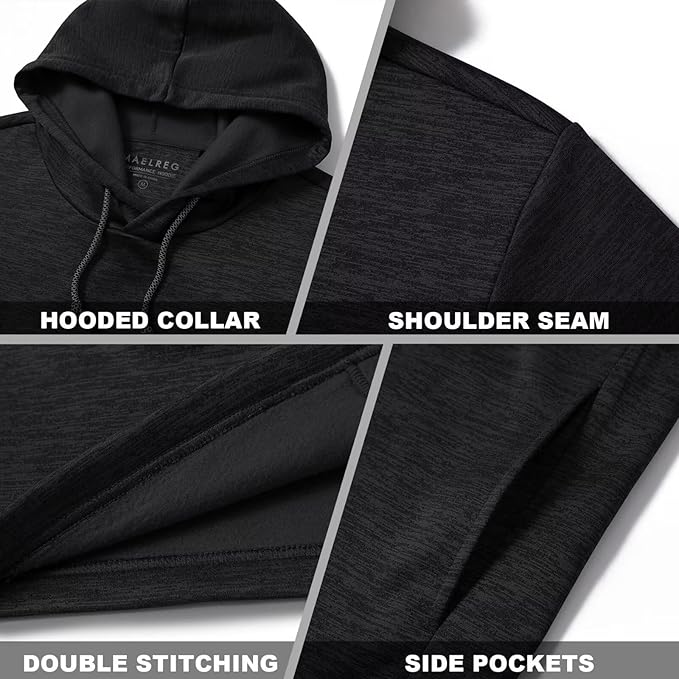 Hoodies for Men Golf Fleece Hooded Sweatshirts Dry Fit Athletic Lightweight Casual Midlayer Mens Hoodies Pullover