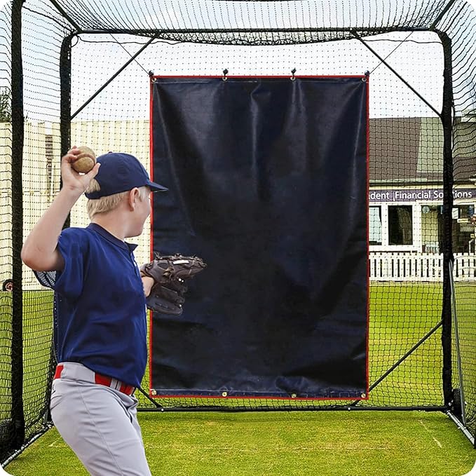 Gagalileo Batting Cage Backstop: Heavy-Duty Padding Vinyl Target with Strike Zone for Baseball & Softball Net Protector for Backyard & Training Facility