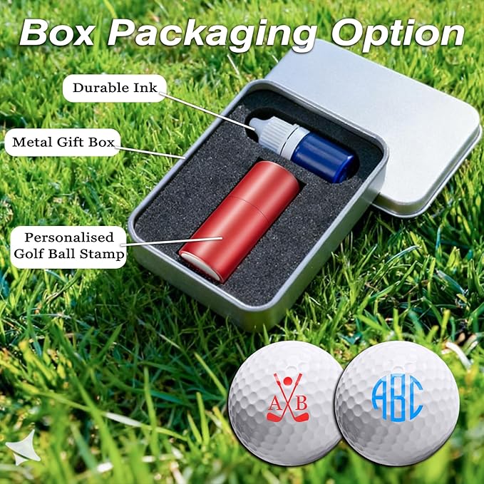 Custom Golf Ball Stamp Marker Personalized Quick-Dry Monogram Golf Ball Stamp with Logo Name Reusable Waterproof Golf Ball Stamp Gifts for Men Golf Lovers Golfers Dad Husband
