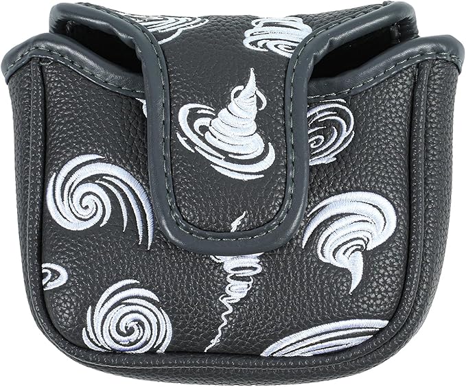 Golf Club Headcover, Premium Leather Embroidery Mallet Putter Cover Blade Head Covers, Stylish Golf Accessories, Great Golf Gifts for Men and Women Golfers